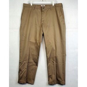 Lee Chino Pants Khaki Tan Never Iron Relaxed Fit Men's Size 38 Actual 37x27.5